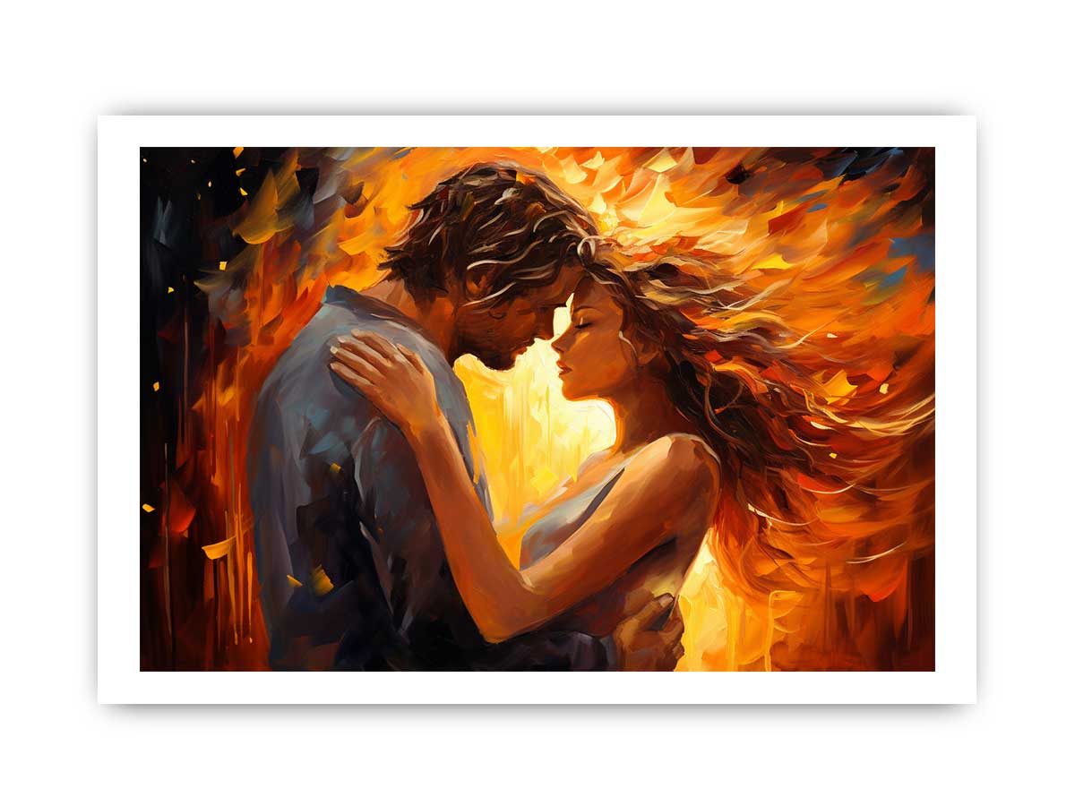 In Love Couple Art  Canvas  Painting Print