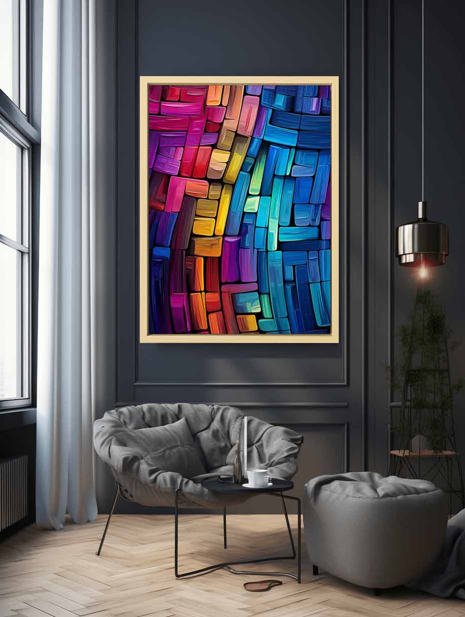 Office Abstract  Blue Artwork Canvas Print