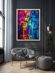 Office Abstract  Blue Artwork Canvas Print