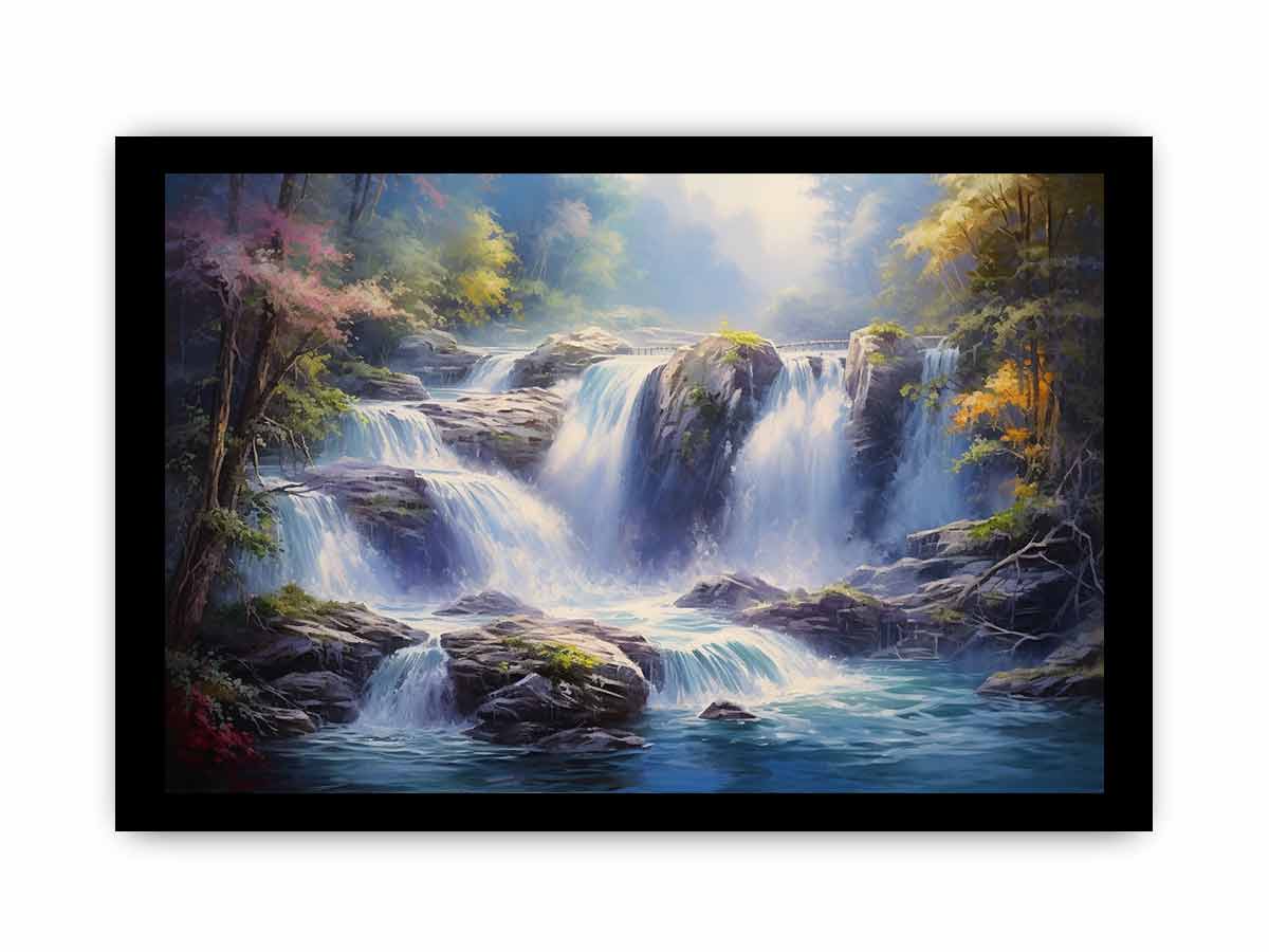 Waterfall  Painting Canvas Print