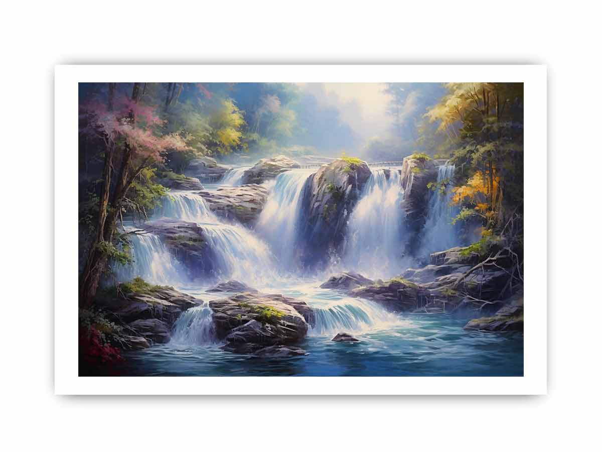 Waterfall  Painting Canvas Print