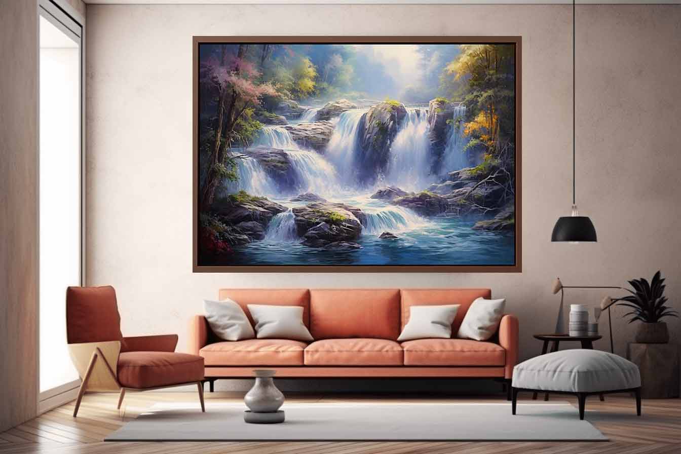 Waterfall  Painting Canvas Print