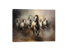 Lucky Seven Horses  Painting Canvas Print