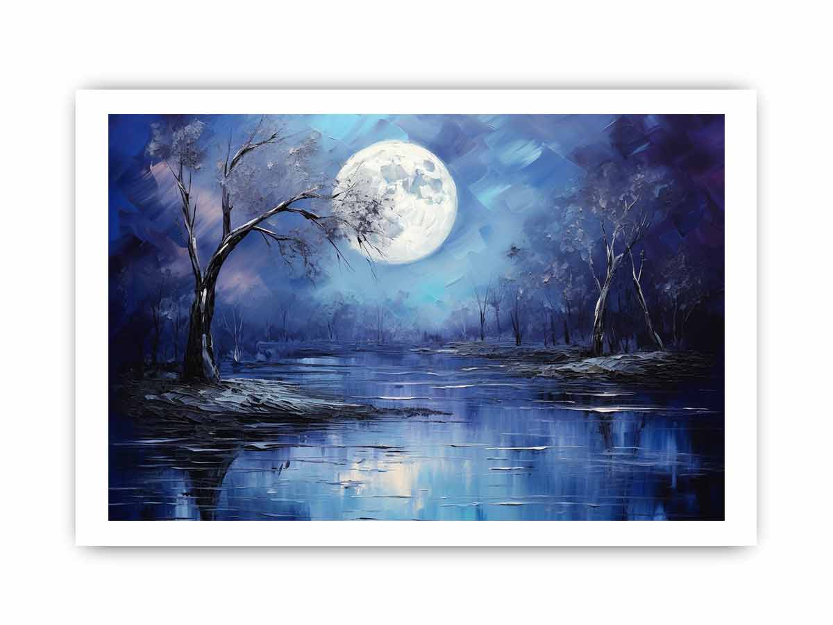 Moonlight Oil Painting & Canvas Print