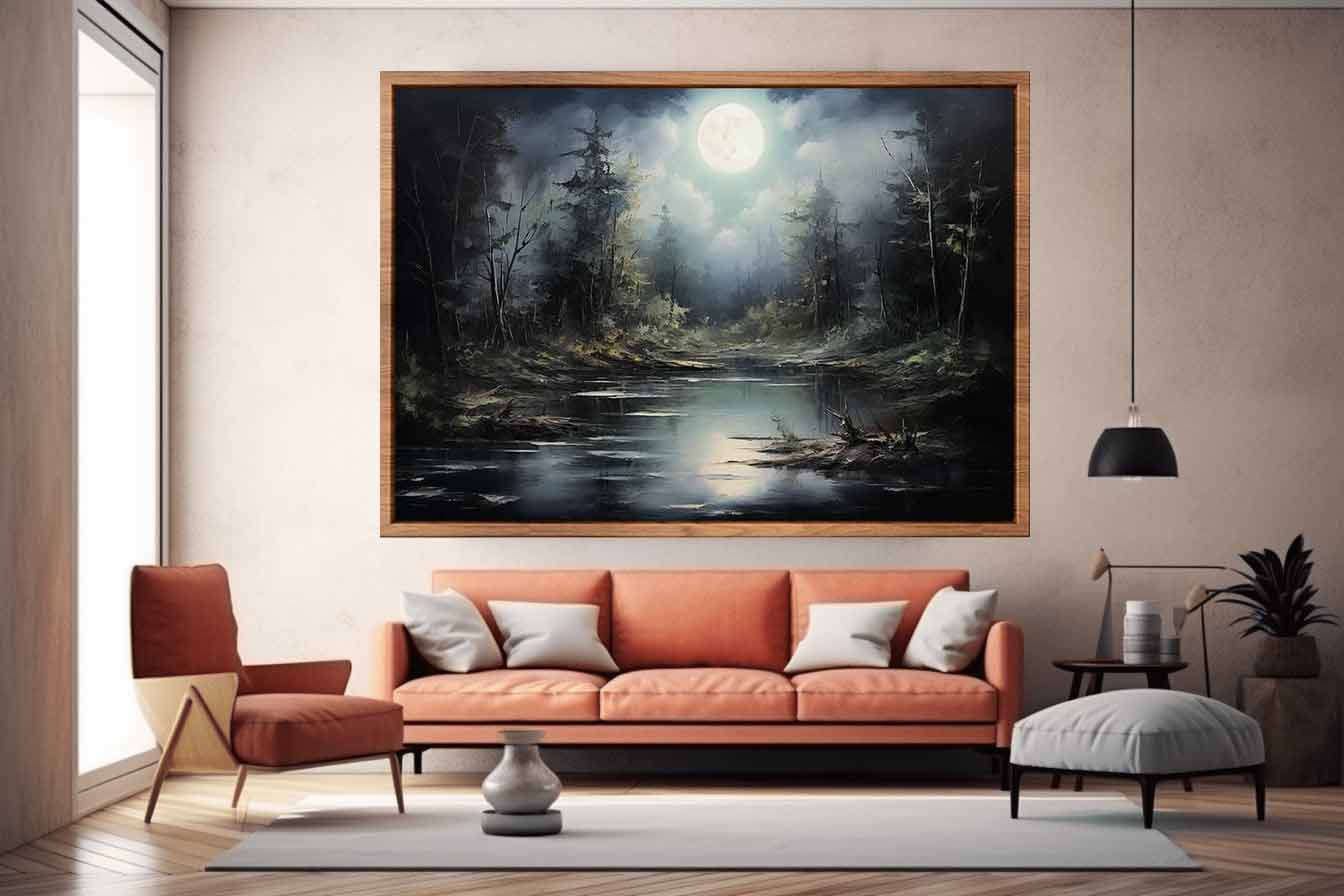 Moonlight  Landscape Canvas Painting & Print