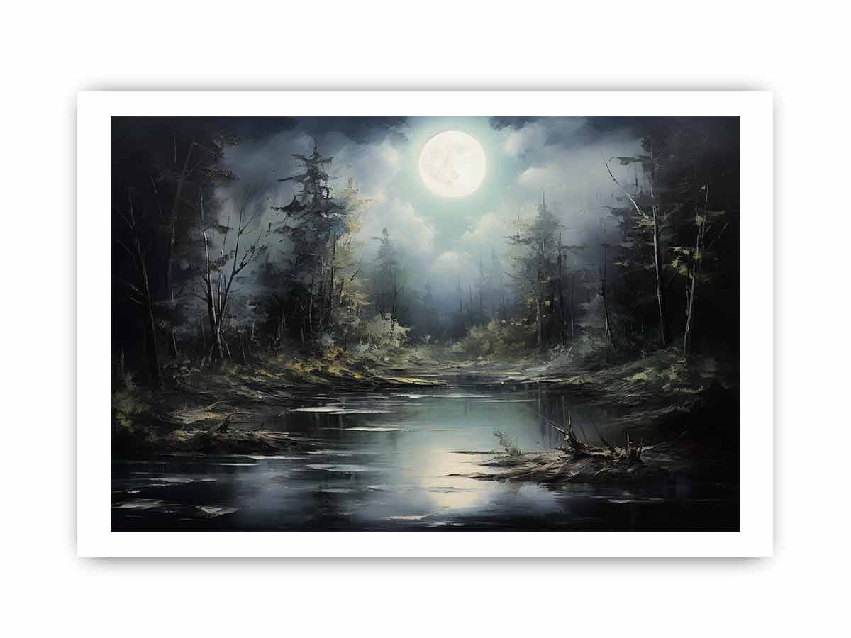 Moonlight  Landscape Canvas Painting & Print