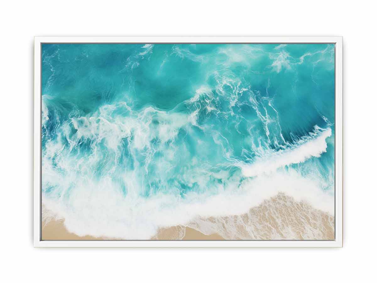 Teal Ocean Artwork Canvas Print