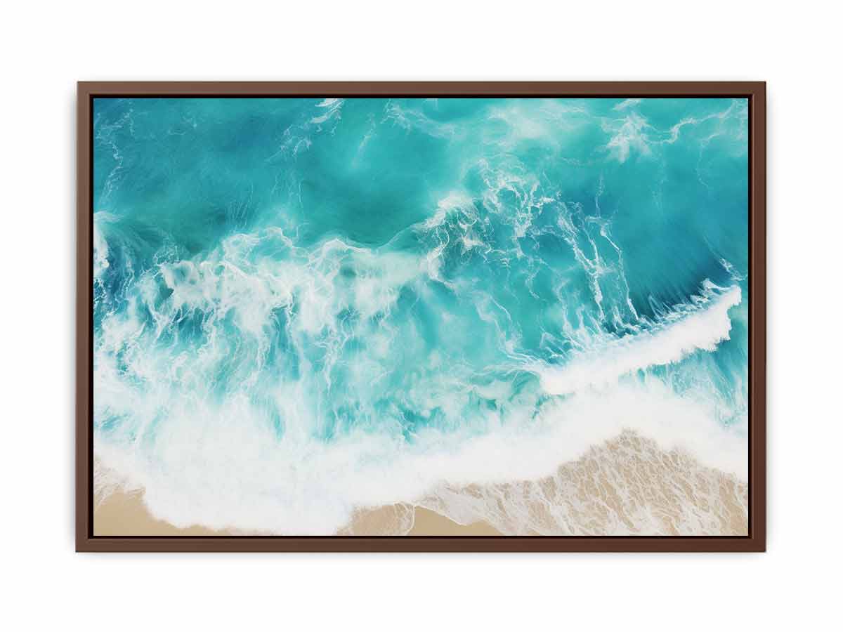 Teal Ocean Artwork Canvas Print