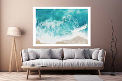 Teal Ocean Artwork Canvas Print