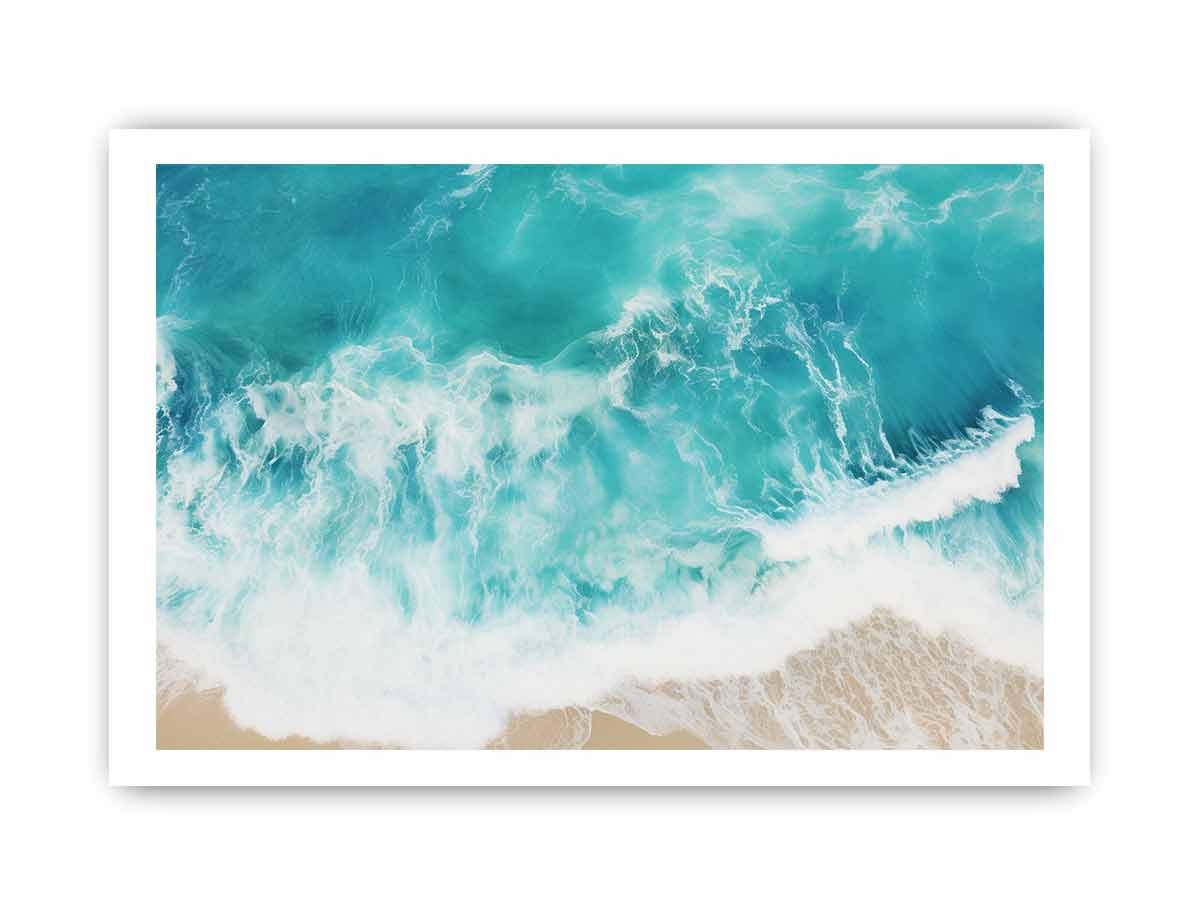 Teal Ocean Artwork Canvas Print