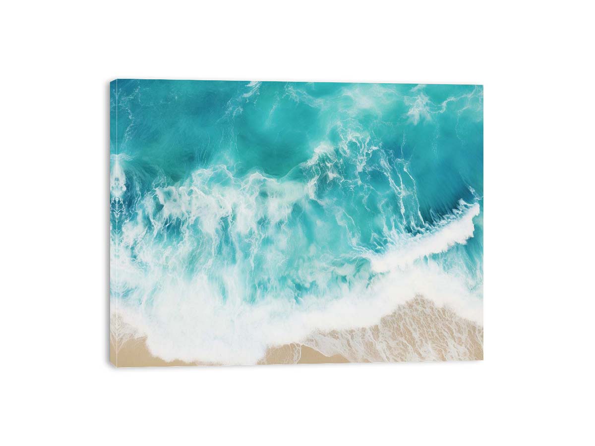 Teal Ocean Artwork Canvas Print