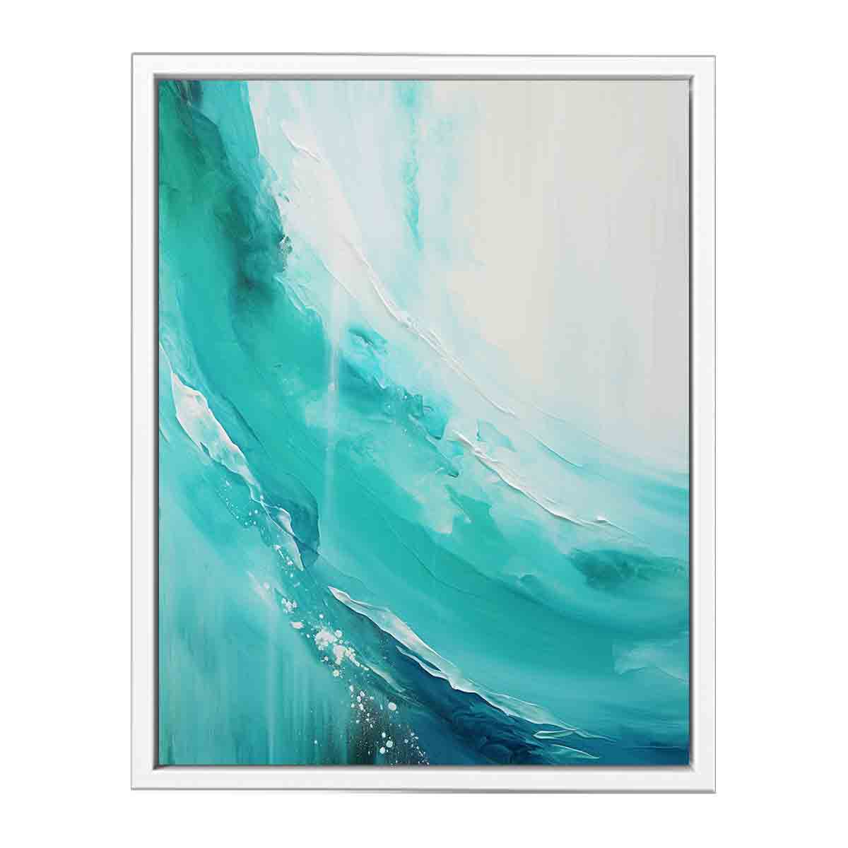 Teal  beach  waves Painting & Canvas Print