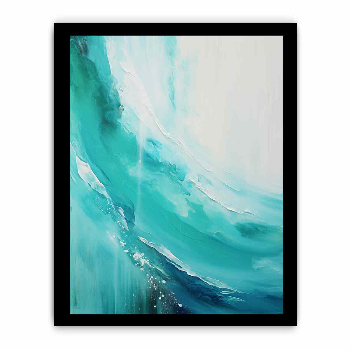 Teal  beach  waves Painting & Canvas Print