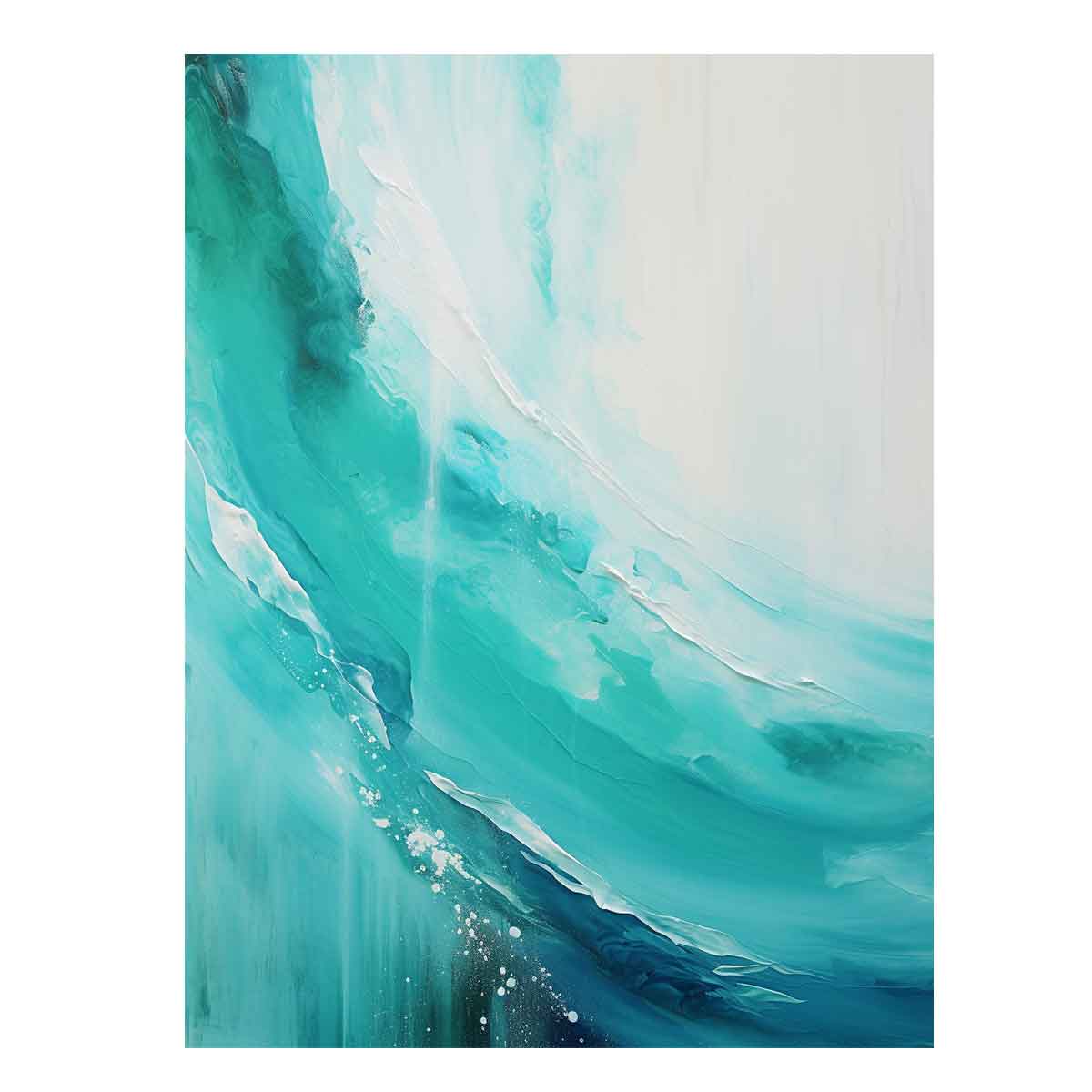 Teal  beach  waves Painting & Canvas Print
