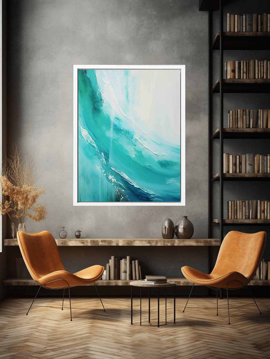 Teal  beach  waves Painting & Canvas Print