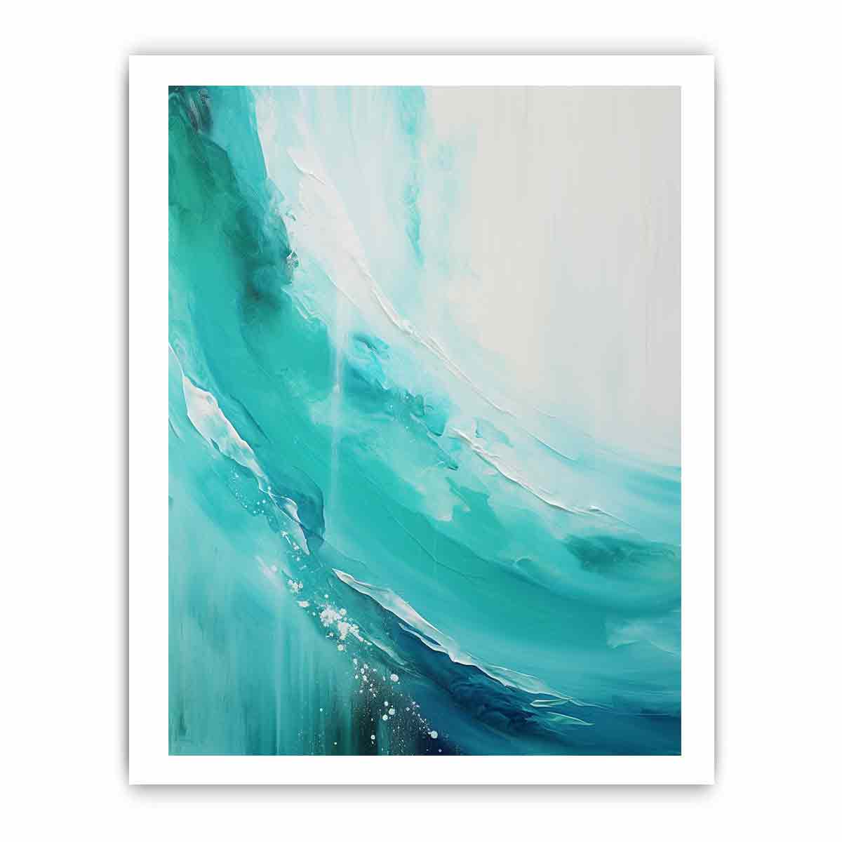 Teal  beach  waves Painting & Canvas Print