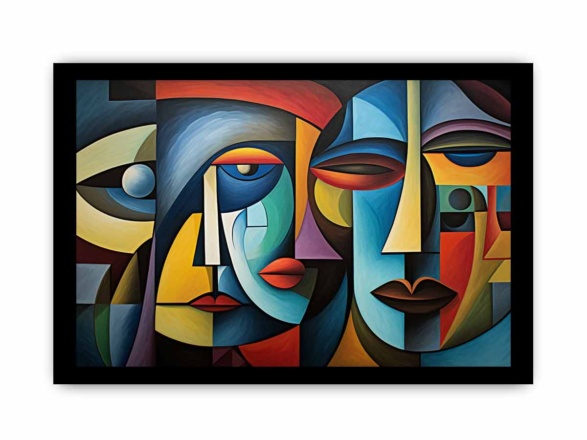 Cubism Owmen at breakfast table artwork