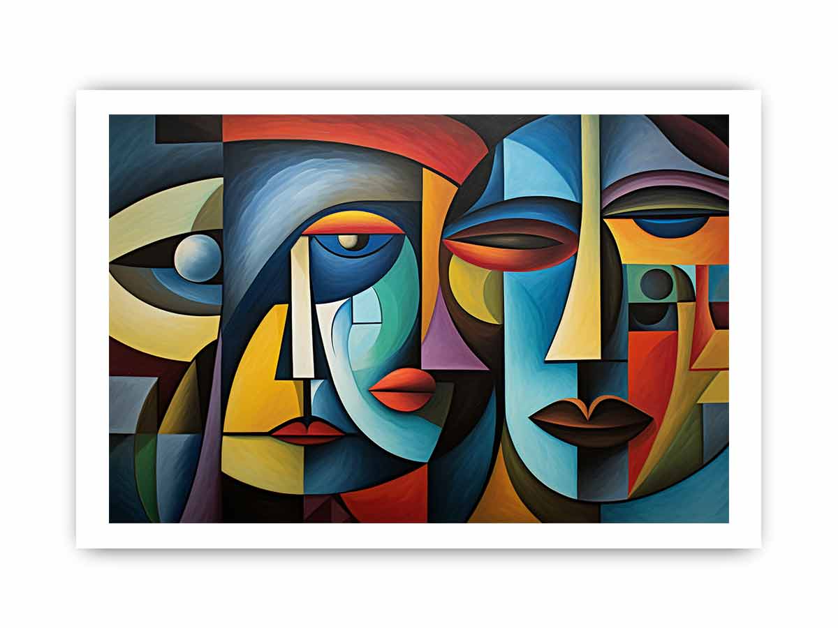 Cubism Owmen at breakfast table artwork