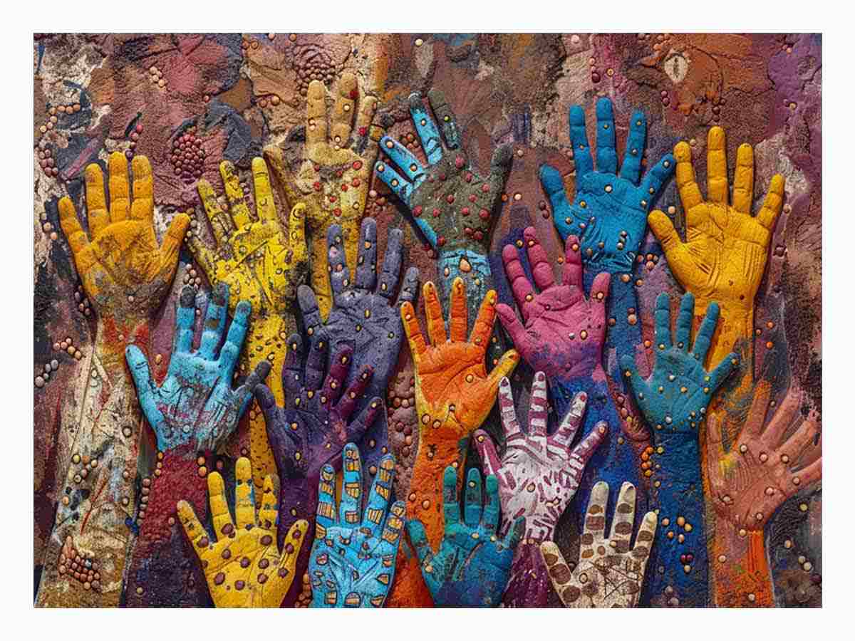Aboriginal Hands Canvas Print