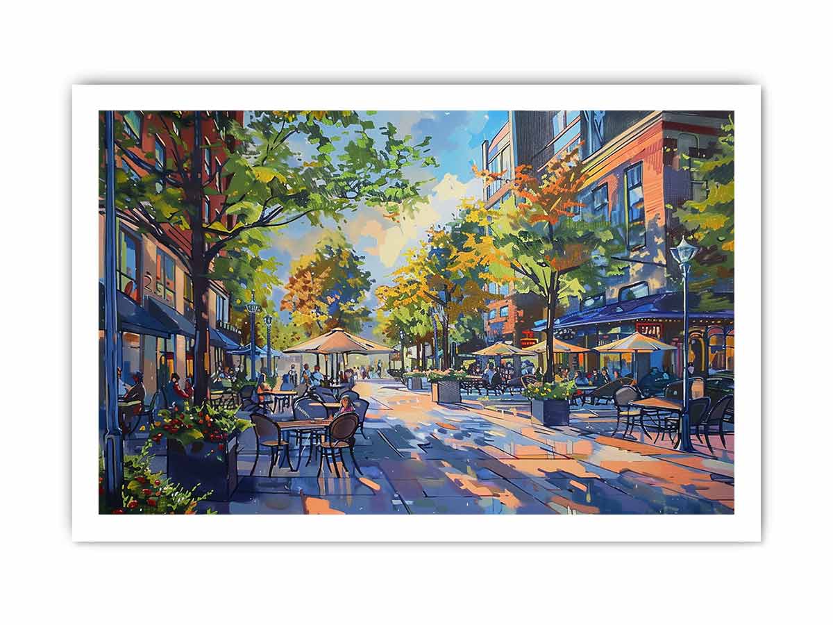 Street  Cafe Fine Art   Canvas Painting