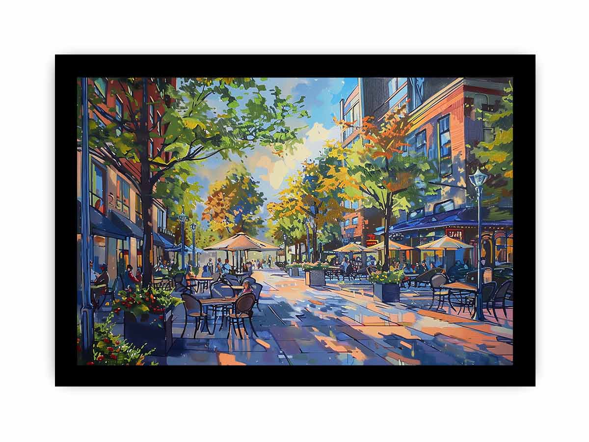 Street  Cafe Fine Art   Canvas Painting