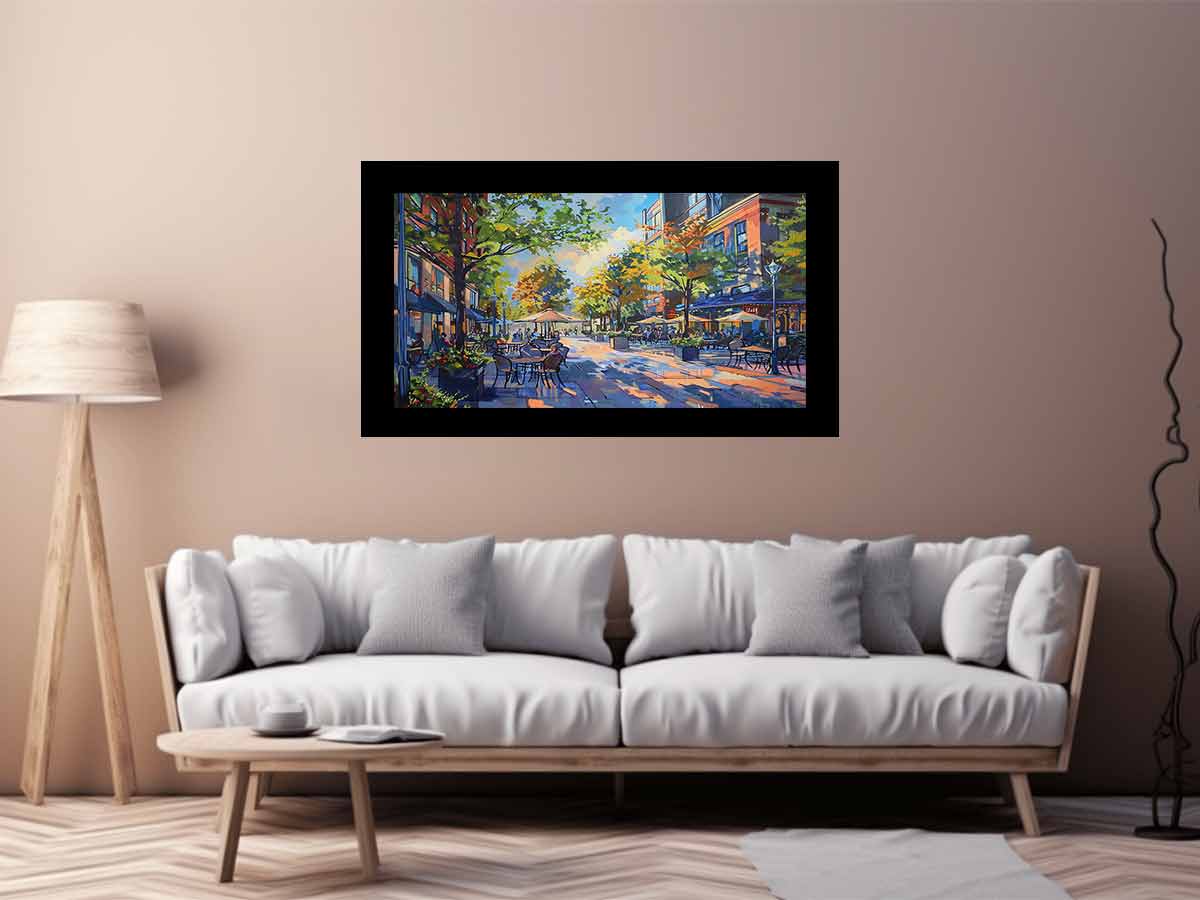 Street  Cafe Fine Art   Canvas Painting