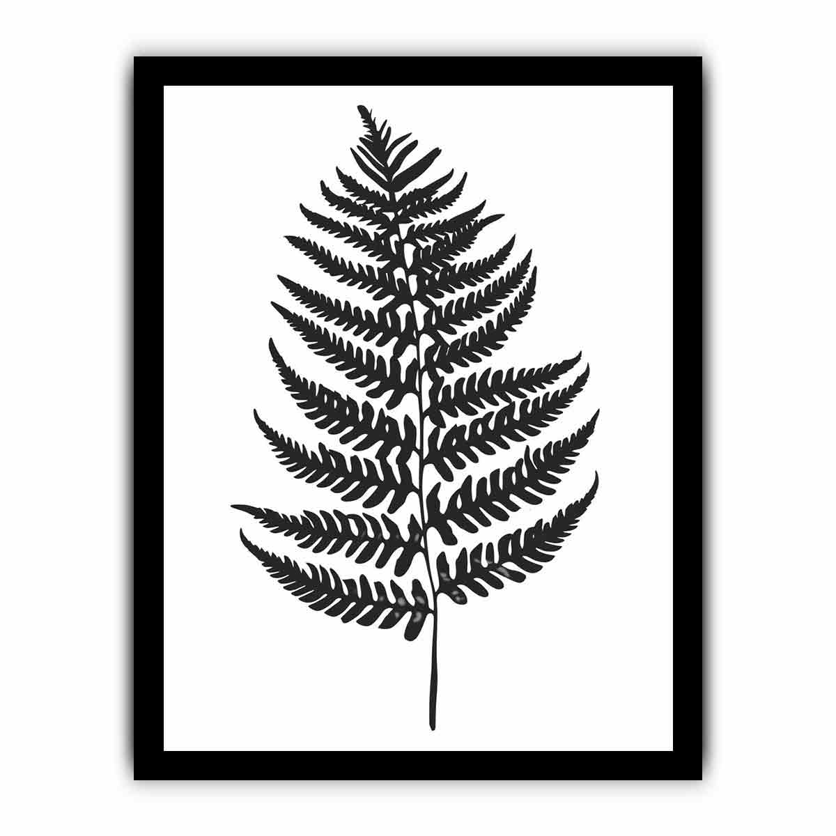 Fern Leaf  black & white Canvas Print
