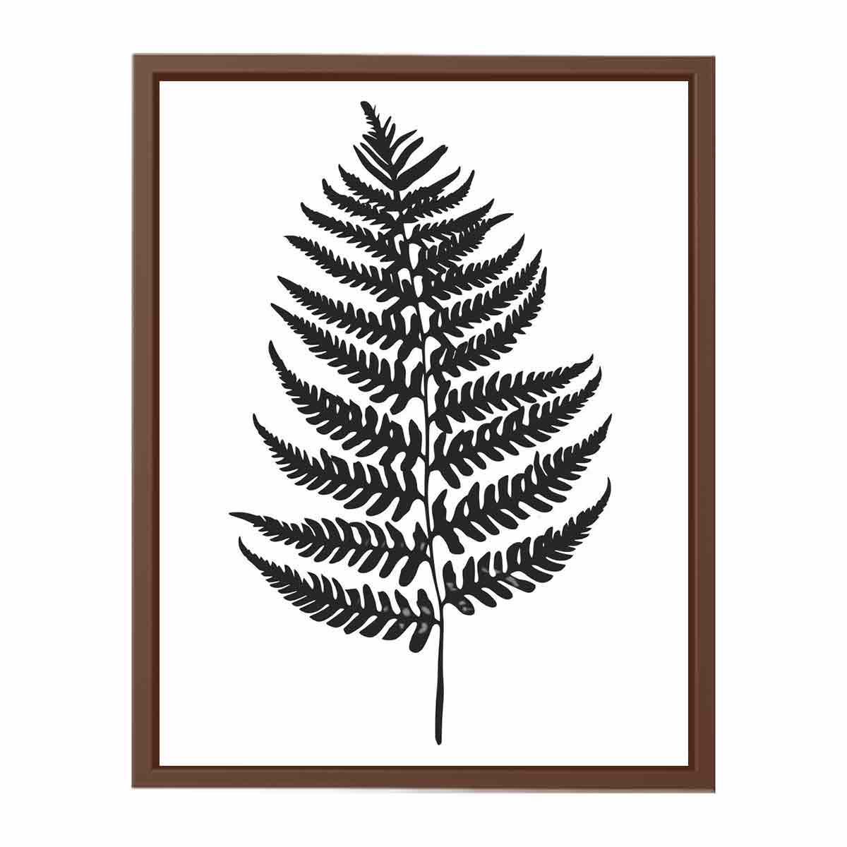 Fern Leaf  black & white Canvas Print