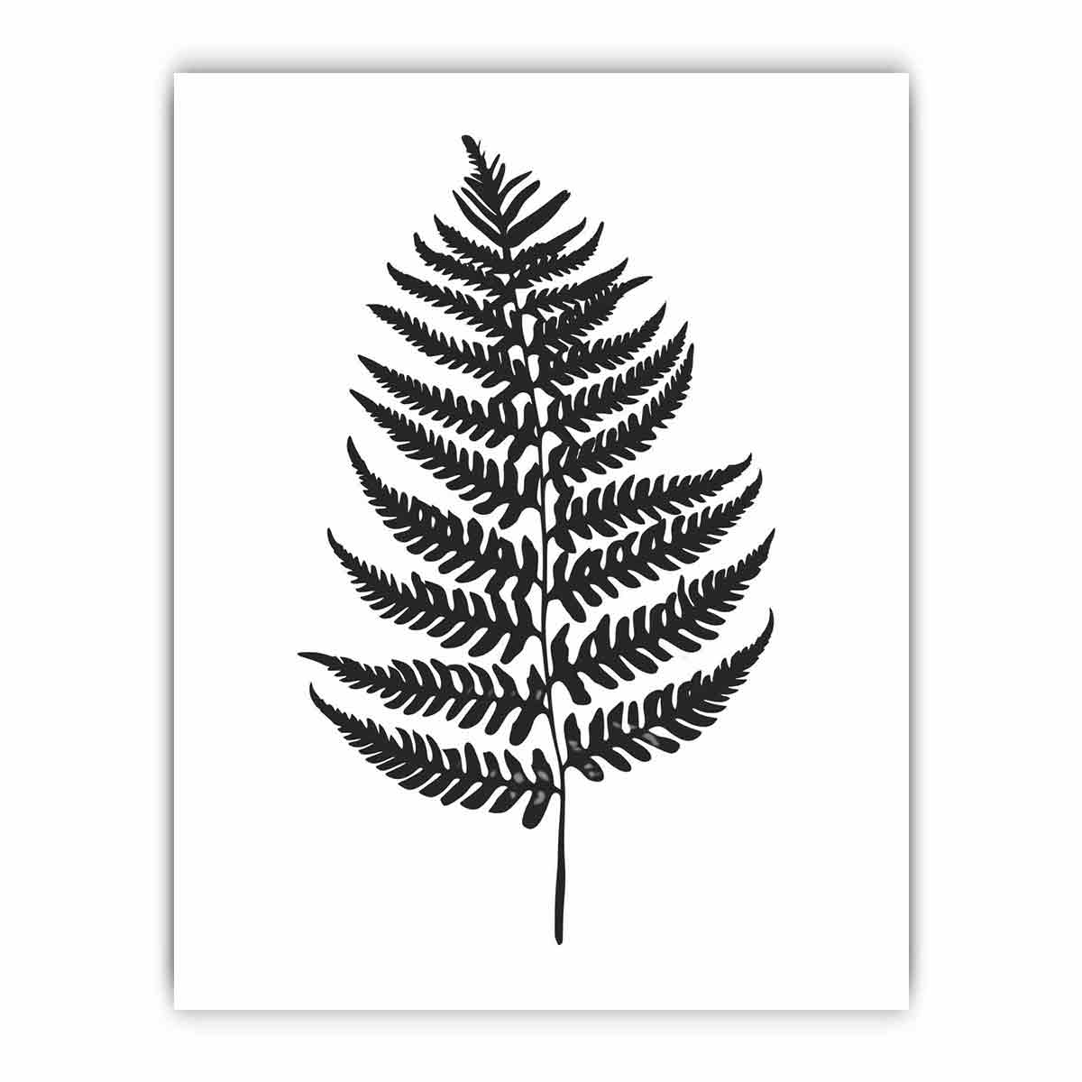 Fern Leaf  black & white Canvas Print