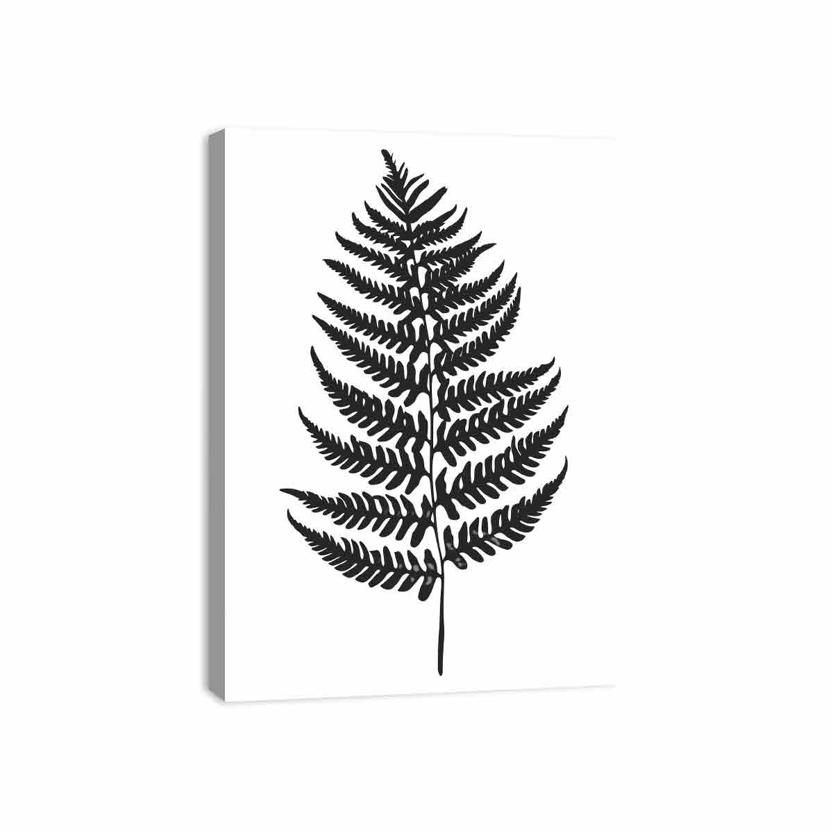 Fern Leaf  black & white Canvas Print
