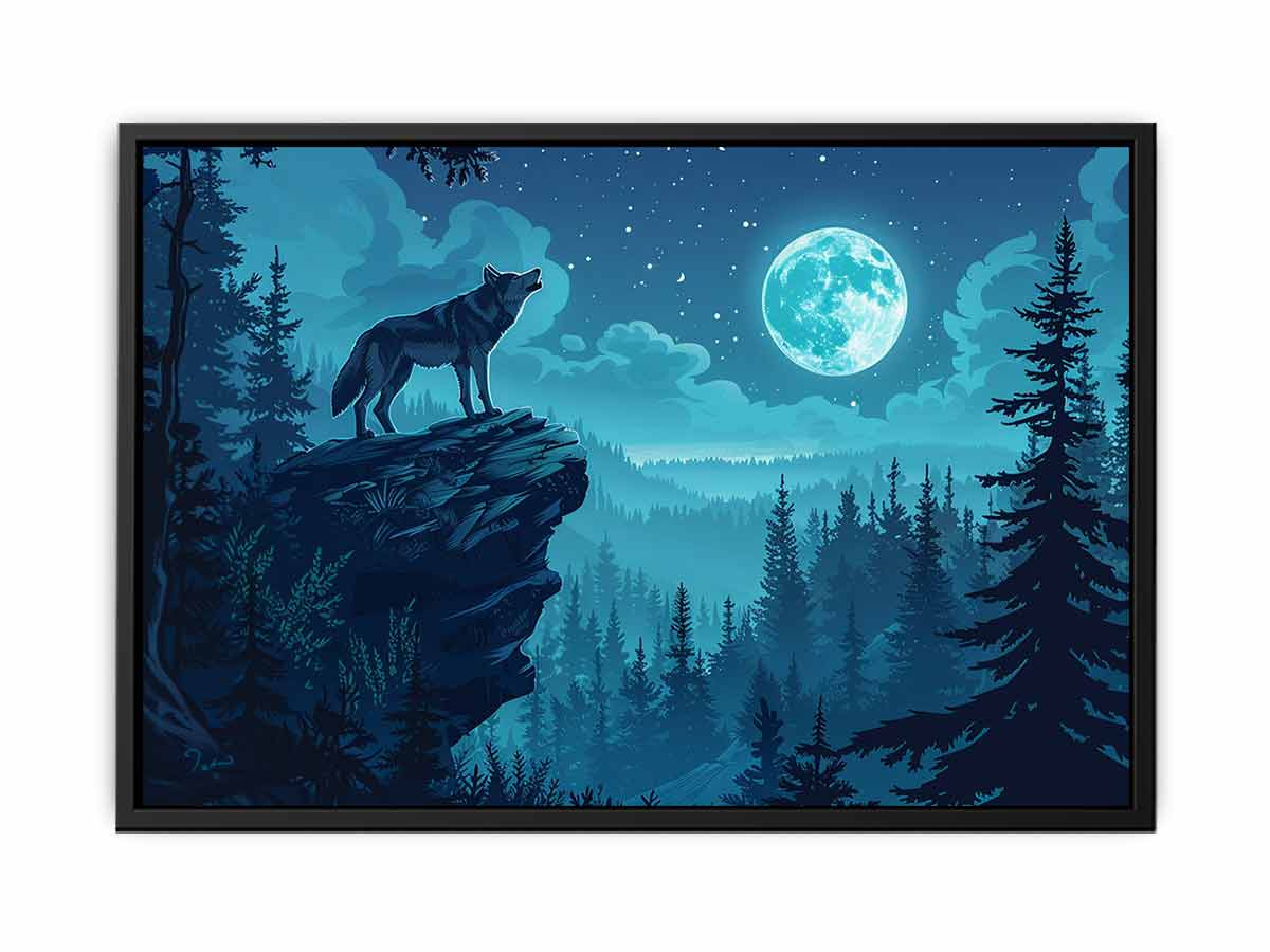 Wolf in Monlight Canvas Print