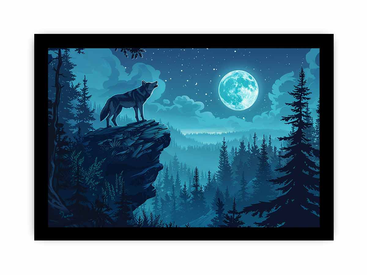 Wolf in Monlight Canvas Print