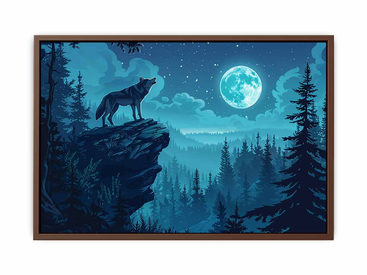 Wolf in Monlight Canvas Print
