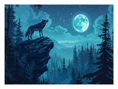 Wolf in Monlight Canvas Print