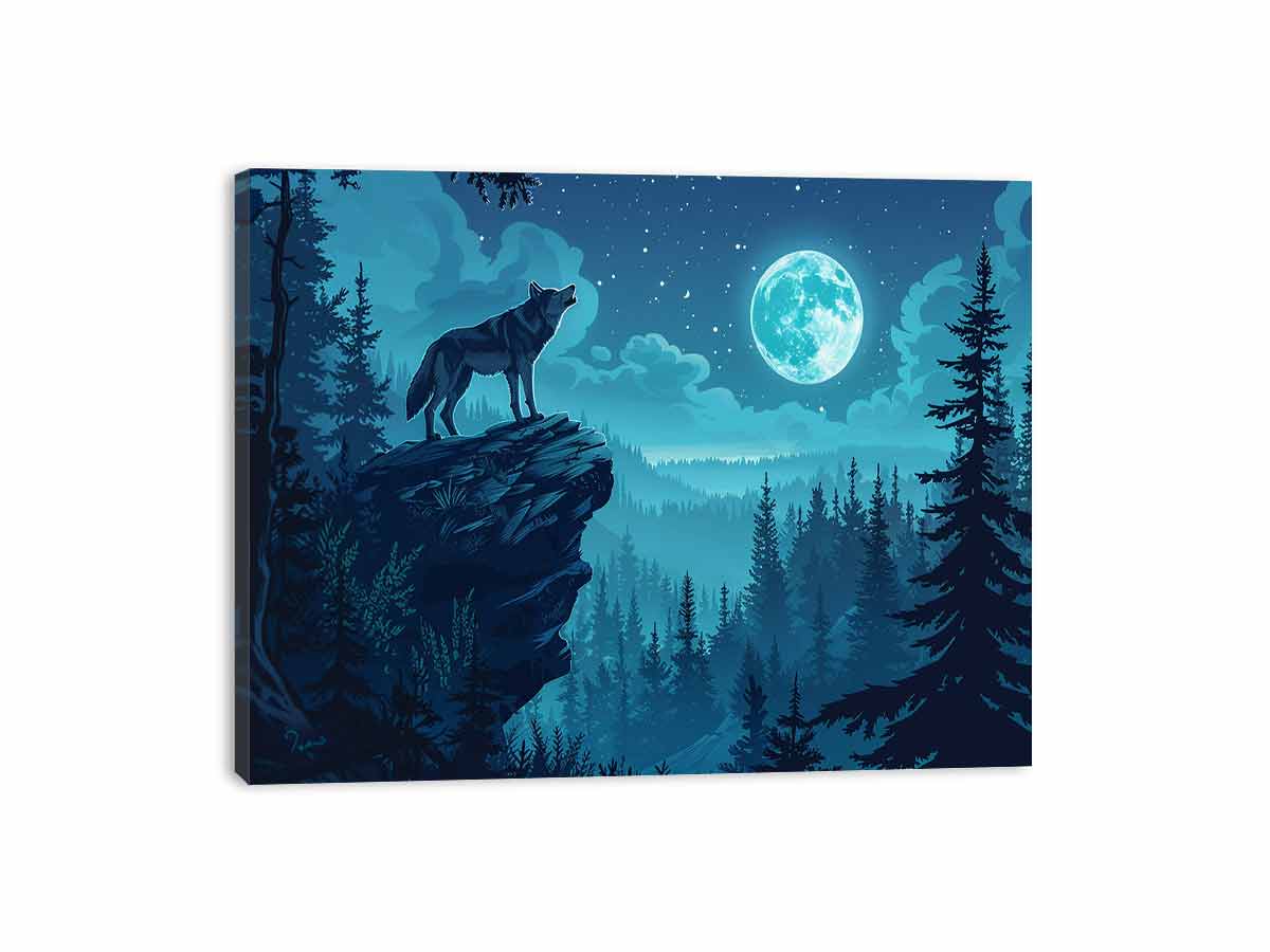 Wolf in Monlight Canvas Print