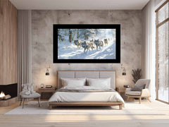 Wolfs in snow  Canvas Print