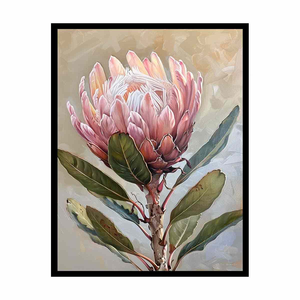 Protea Flowers painting Canvas Print