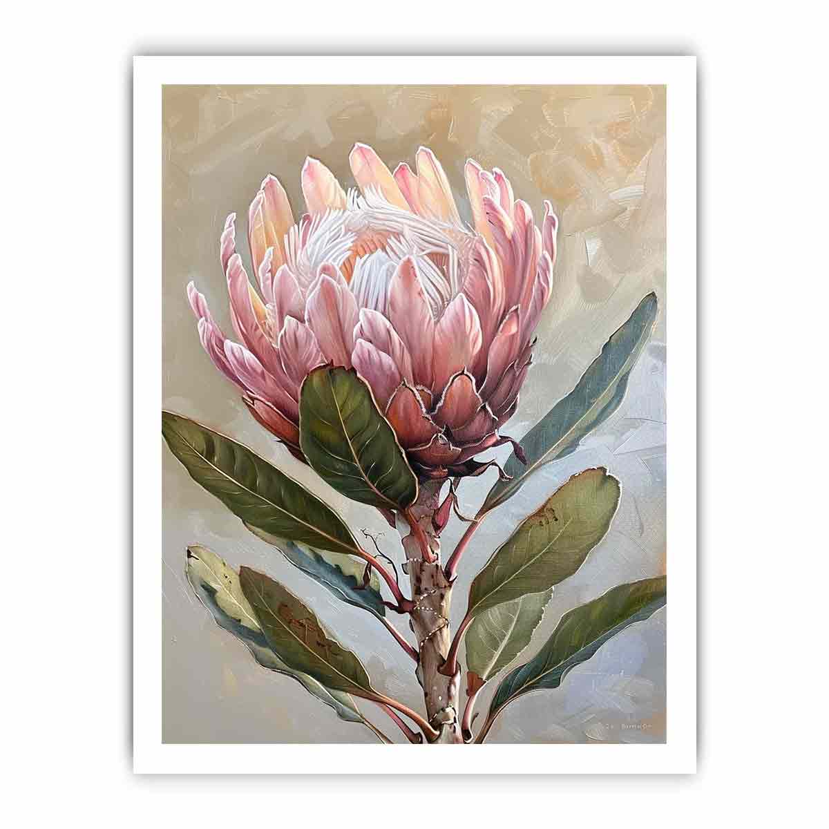 Protea Flowers painting Canvas Print