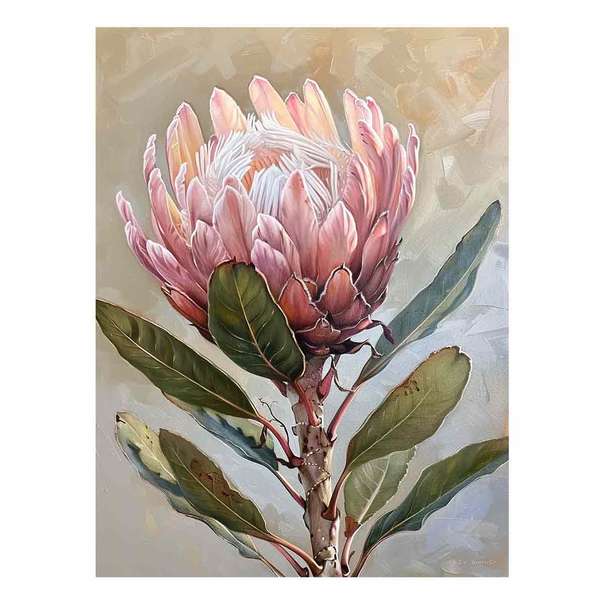 Protea Flowers painting Canvas Print