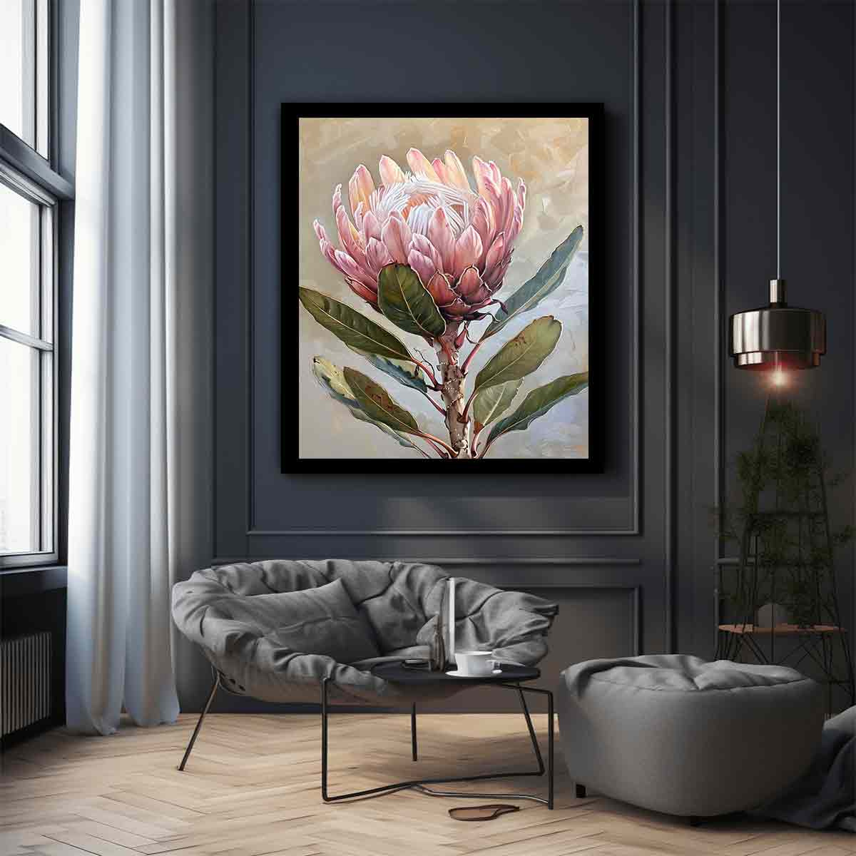 Protea Flowers painting Canvas Print