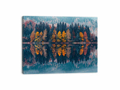 Autum  Forest Lake Canvas painting Print