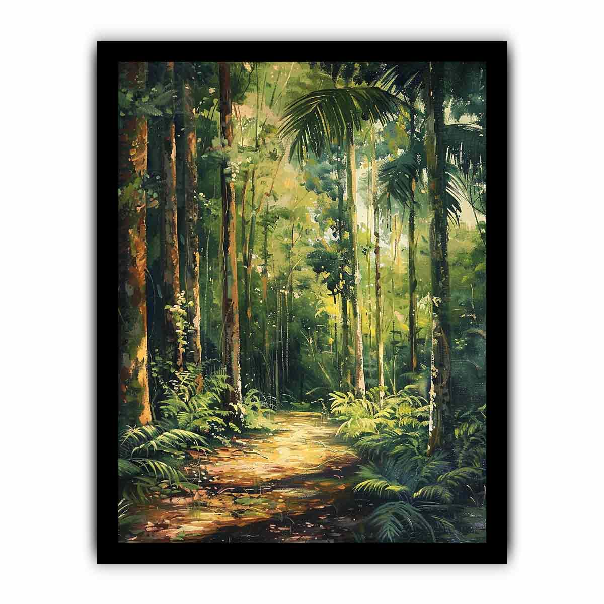 Rainforest Path Canvas Painting Print