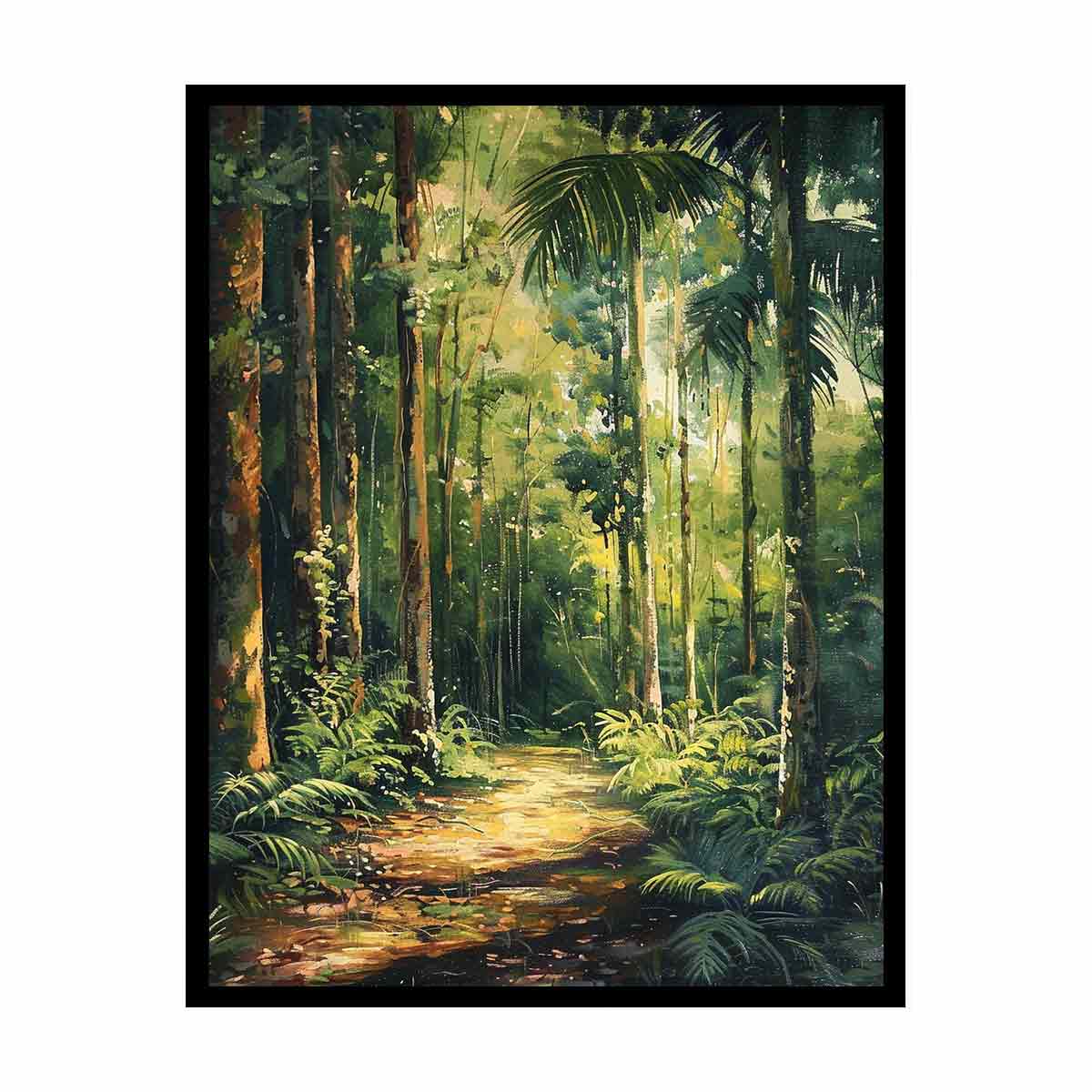 Rainforest Path Canvas Painting Print