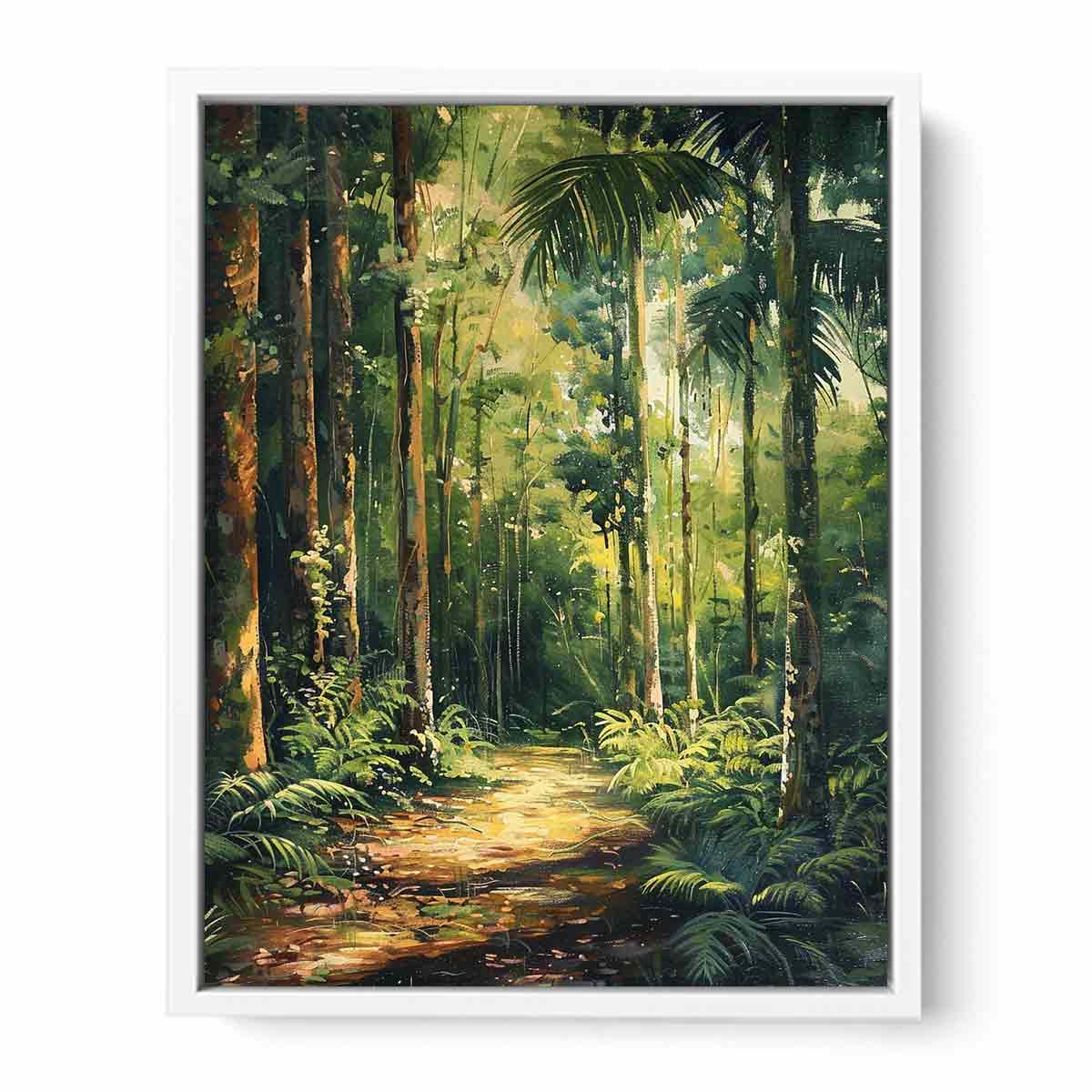 Rainforest Path Canvas Painting Print