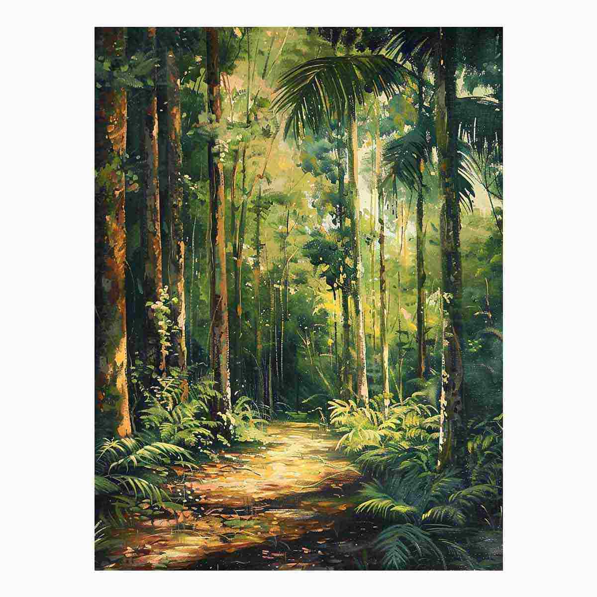 Rainforest Path Canvas Painting Print