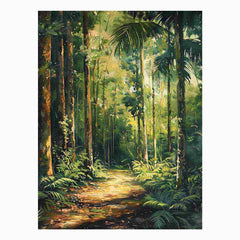 Rainforest Path Canvas Painting Print