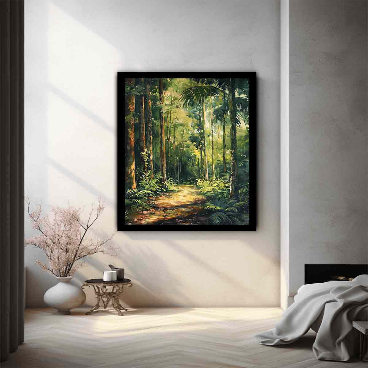 Rainforest Path Canvas Painting Print