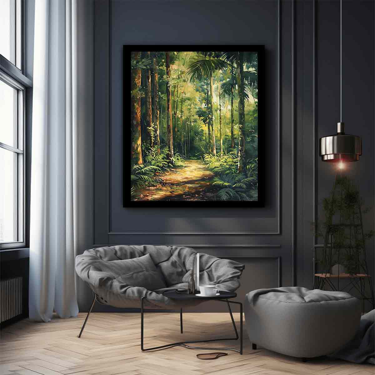 Rainforest Path Canvas Painting Print