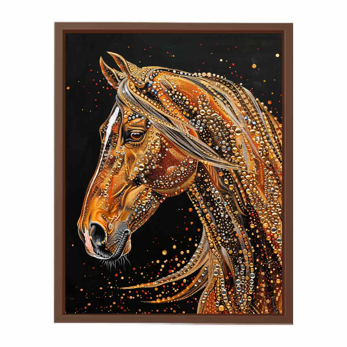 Golden Horse  Canvas Painting  Print