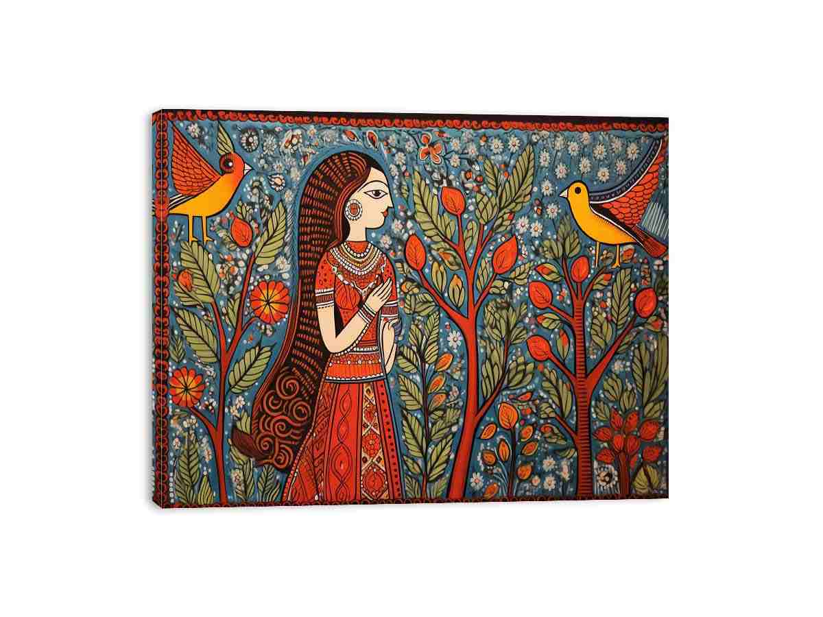 Madhubani Brids  Canvas Print